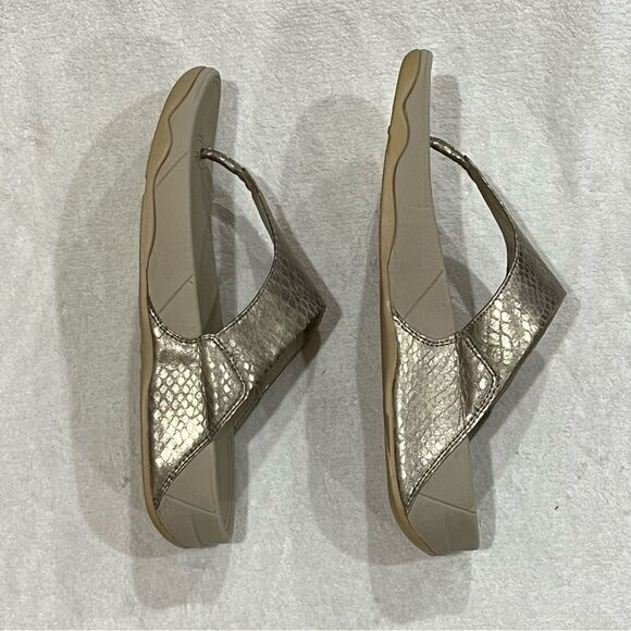 FitFlop Lulu Metallic Snake Flip-Flop Size 10 - Picture 11 of 14